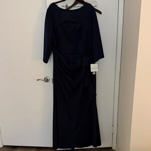 Xscape Midnight Blue Mid Sleeve Dress